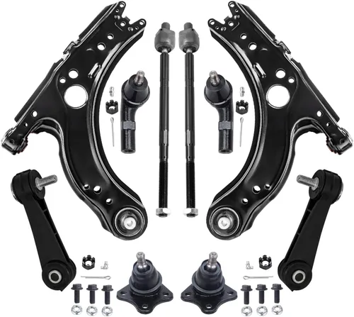 Vista 159 de Detroit Axle - Kit de suspensión delantera de 10 piezas para Chevrolet Trailblazer GMC Envoy 2004-2007 2005 2006 Soportes de brazo de control