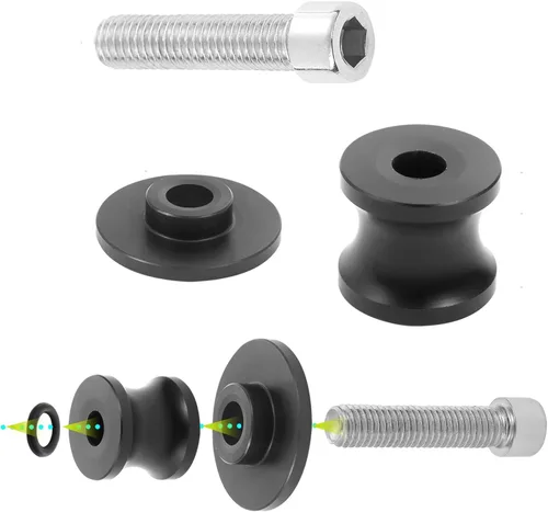 Vista 3 de 2 piezas de carretes de brazo oscilante para motocicleta para Yamaha YZF R1 R3 R6 R6S R25 R15 R125 600R de aluminio (negro)