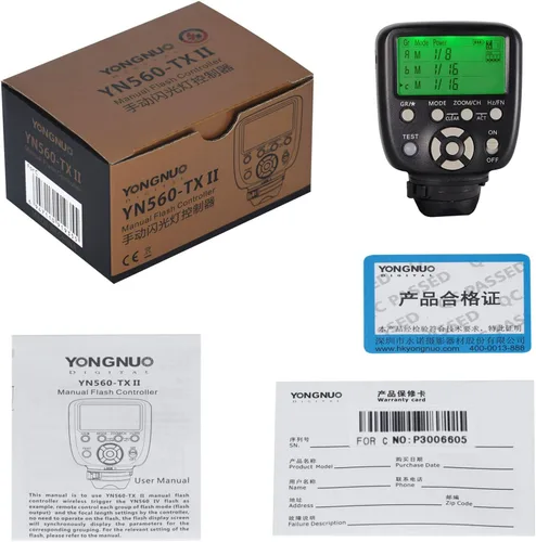 Vista 3 de YONGNUO Controlador remoto de disparador de flash LCD YN560-TX II actualizado, para Canon y YN560IV/III YN660 con función de despertador