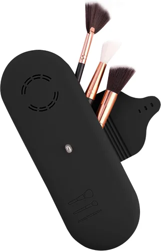 Vista 12 de Beauty Bloom - Soporte y organizador para brochas de maquillaje, silicona con hebilla, estuche de almacenamiento portátil para brochas de belleza