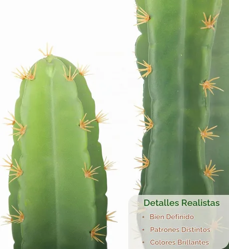 Vista 3 de bellacat Cactus artificial grande resistente a los rayos UV de 5 pies (60 pulgadas) con maceta negra, plantas artificiales realistas para Negro