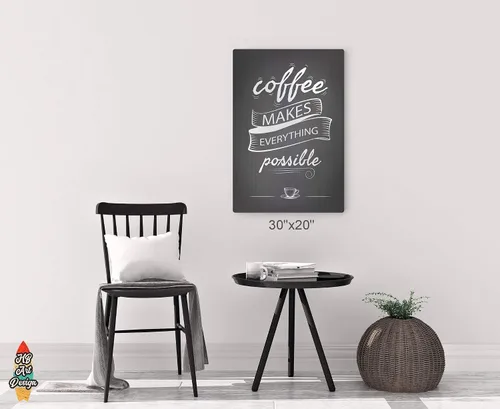 Vista 6 de HB Art Design Coffee Makes Everything Possible Quote Retro Style Metal Print Wall Art Coffee Bar Decor Coffee Signs Kitchen Wall Decor Dining Room