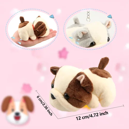 Vista 2 de 16 piezas de lindo juguete de peluche de 4 pulgadas, mini juguete de peluche para cachorros, animales de peluche, colgantes para fiestas