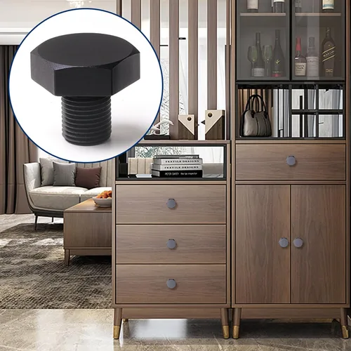 Vista 5 de 6 pomos hexagonales sólidos para gabinete, manija de gabinete de aluminio mate, tiradores de cajón de armario de cocina, cajón de baño, manija