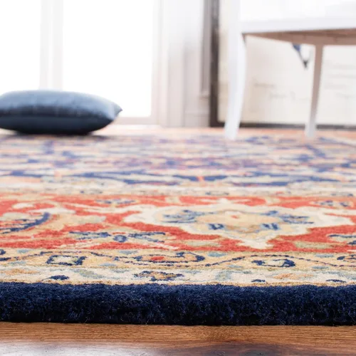 Vista 4 de SAFAVIEH Royalty Collection - Alfombra de pasillo, 2 pies 3 pulgadas x 7 pies, azul marino y óxido, hecha a mano, lana oriental tradicional, ideal