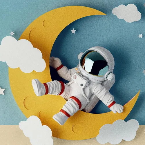 Vista 9 de Arte de pared enmarcado con temática espacial para habitación de niños