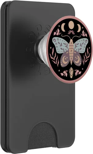 Vista 7 de Celestial Boho Moth Witchy Folk Art Botanical Moon Phases PopSockets PopSockets intercambiable PopGrip