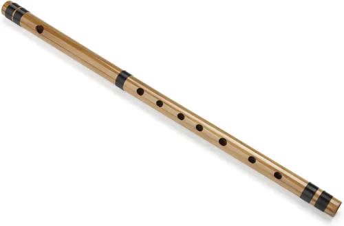 Vista 2 de Flauta de bambú japonesa con líneas negras 7/8 Hon hecho a mano Instrumento musical de bambú (7 Hon)