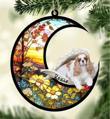 Vista 136 de Atrapasoles conmemorativo personalizado para perros, adorno navideño de Airedale Terrier, recuerdo por pérdida de mascota, regalos conmemorativos