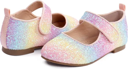 Vista 3 de ADAMUMU Zapatos de vestir para niñas, zapatos brillantes para niñas, zapatos de vestir para uniforme escolar de princesa Mary Jane, zapatos