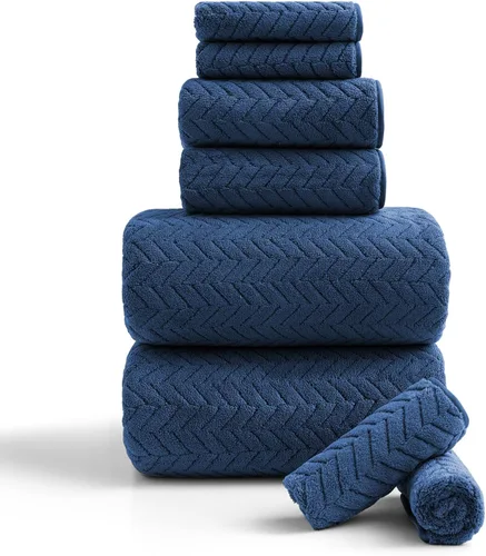 Vista 25 de Ferdilan Juego de 8 toallas de baño extra grandes, 2 toallas de baño de gran tamaño (35 x 70 pulgadas), 2 toallas de mano, 4 toallas para la cara
