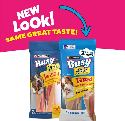 Vista 2 de Purina Busy with Beggin' Twist'd Golosinas de Hueso Masticable para Perros Adultos - (Paquete de 6) Bolsas de 2 ct