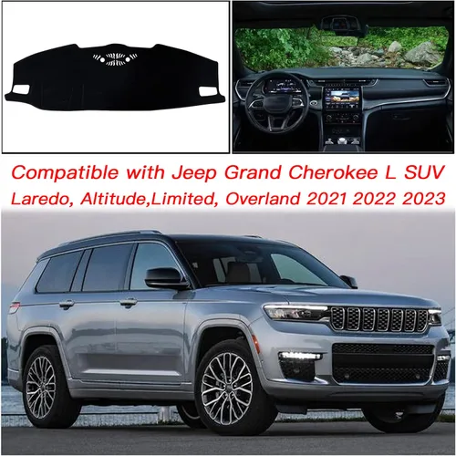 Vista 6 de Cubierta de Alfombrilla para Tablero Personalizada para Consola Central Interior Compatible con Jeep Grand Cherokee L SUV 2021 2022 2023 Accesorios