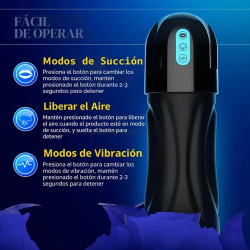 Vista 7 de Juguetes sexuales para adultos para hombres, Movakativ masturbador masculino de succión con bomba de pene, 10 vibraciones y 5 succiones, vibrador
