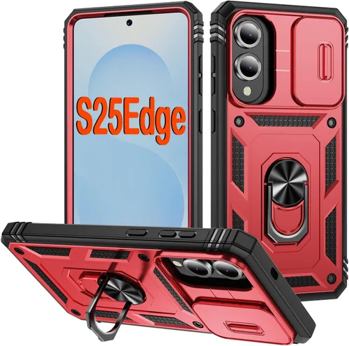 Vista 109 de PASNEW Funda militar para iPhone 13 Pro Max, cubierta de cámara deslizante y soporte de anillo de metal de 360°, carcasa rígida multicapa resistente