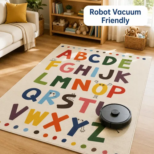 Vista 6 de Alfombras grandes ABC para niños de 2 x 3 pies, para jardín de infantes y preescolar, aprendizaje educativo del alfabeto, alfombras de área