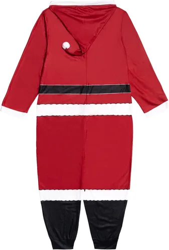 Vista 4 de Dreamwave Christmas Santa Claus Fleece Zip Up Costume Coverall Toddler to Adult