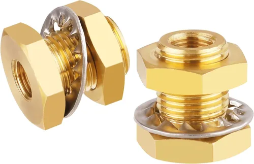 Vista 11 de KOOTNAS Paquete de 2 Accesorios de Mamparo de Latón Macizo, 1/2 NPT Cónico Hembra 1" Rosca Macho Recta Conector de Latón con Anillo Ondulado