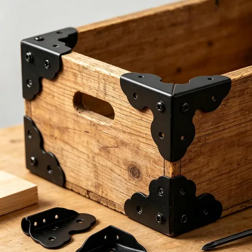 Vista 2 de Antrader 24 piezas de caja de esquinas triangulares de metal protector de esquina de gabinete protector de seguridad para decoración de muebles