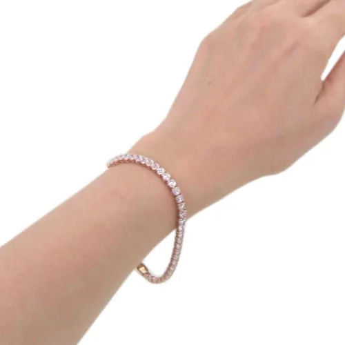 Vista 5 de Pulsera de tenis de lujo unisex de cristal Swarovski chapado en oro rosa #5513400