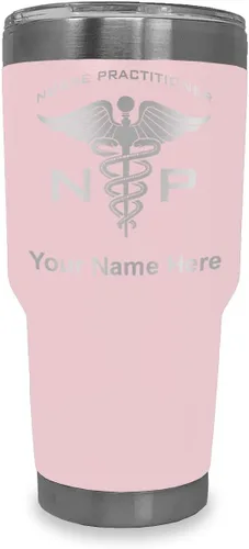 Vista 29 de LaserGram NP Nurse Practioner - Vaso aislado al vacío de 20 onzas, grabado personalizado incluido (negro)
