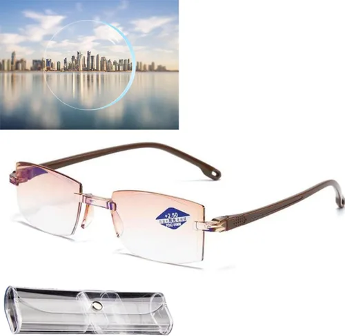 Vista 8 de Color Glint Sapphire Alta Dureza Anti-azul Progresivo Lejos Y Cerca De Doble Uso Gafas De Lectura
