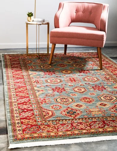 Vista 11 de Unique Loom Sahand Collection - Alfombra de área, Alexander (rectangular, 2 pies 2 pulgadas x 3 pies 1 pulgada, azul claro/marrón claro)