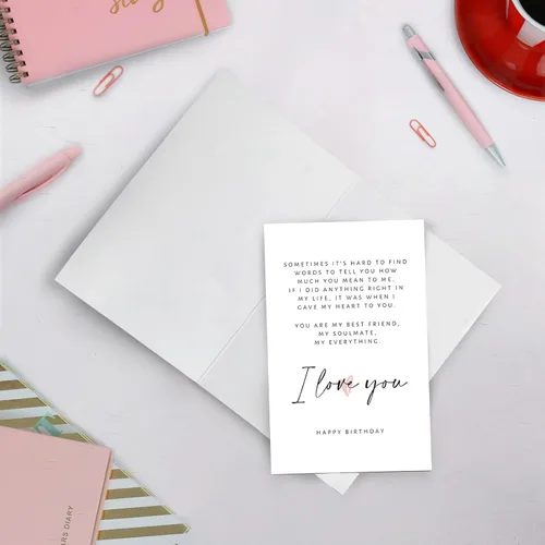 Vista 3 de SuperShunhu Tarjeta de poema de cumpleaños para él y ella, tarjeta de cumpleaños romántica para novio, novia, tarjeta de amor de feliz cumpleaños