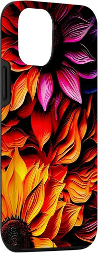 Vista 3 de Funda colorida para iPhone 14 Floral Summer Rainbow Sunflowers