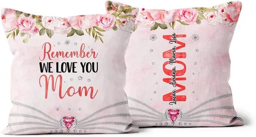 Vista 10 de Useful Gifts for Mom, World's Mom Ever Floral Flowers, Personalized Square Pillow, Gifts for Mother Women from Kids Children