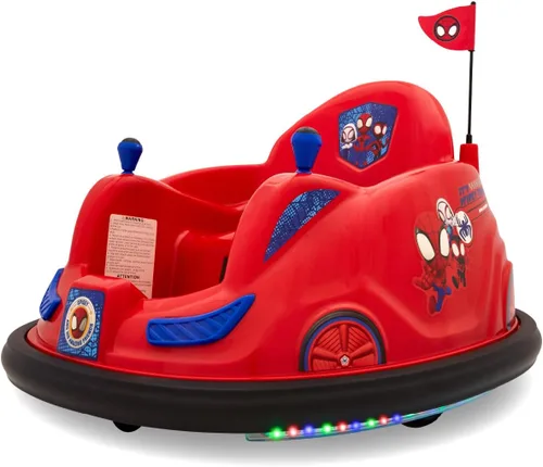 Vista 7 de Flybar 6V Marvel Spidey Coche Chocón Montable - Juguetes al Aire Libre, Coche de Bebé, Juguetes para Niños Pequeños, Coches Chocones, con Giros