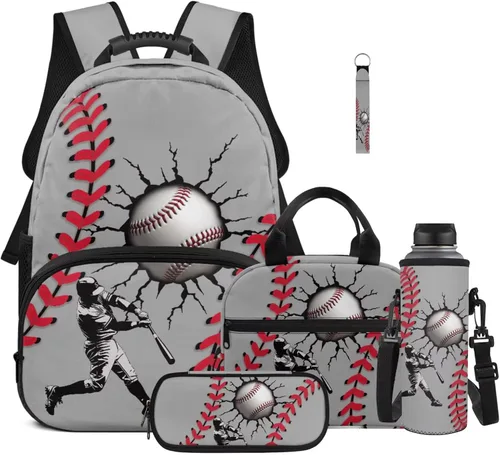Vista 25 de Bulopur Eagle American Flag Print Kids Backpack Boys Elementary School 17 Inch Bookbag With Lunch Bag Water Bottle Holder Keychain Pencil Case 5