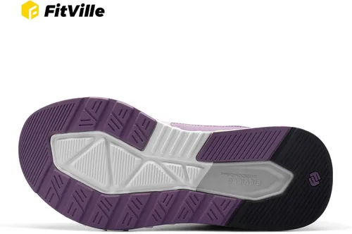 Vista 4 de FitVille Zapatos para caminar extra anchos para mujer, zapatos deportivos anchos para pies planos, fascitis plantar, alivio del dolor en el talón