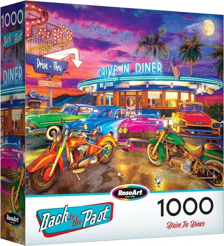 Vista 9 de RoseArt - Volver al pasado - 1950'S Hollywood Street - Rompecabezas de 1000 piezas para adultos