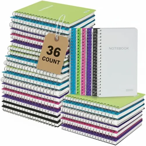 Vista 8 de BAZIC Products 100 cuadernos de poli de 5 x 7 pulgadas con espiral, para oficina de notas escolares, juego de 6