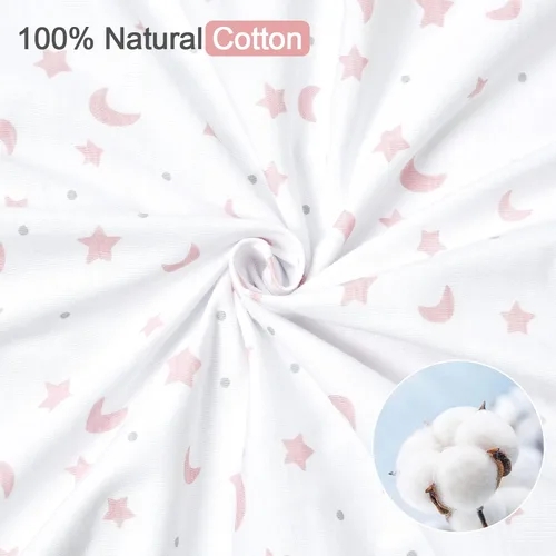 Vista 5 de david's kids Saco de dormir 100% algodón orgánico para bebé de 6 a 12 meses, mantas suaves para bebé con cremallera de 2 vías, paquete de 2 cómodos