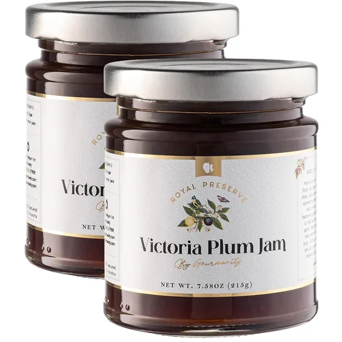 Vista 10 de Gourmanity Juego de 3 mermeladas de regalo, surtido de gelatinas y conservas, mermelada de ciruela Victoria, mermelada de higos morados y gelatina
