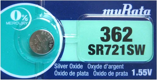 Vista 2 de Murata 362 Batería SR721SW 1.55V Celda de botón de reloj de óxido de plata (5 baterías)