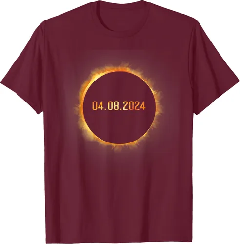 Vista 15 de Totality 04.08.24 Total Solar Eclipse 8 de abril de 2024 Eclipse Camiseta, Negro, S