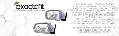 Vista 9 de Espejo lateral del conductor de cristal para Ford F150 1997-2003, 1997-1999 F250, 1997-2002 Expedition Espejo izquierdo sin calefacción con placa