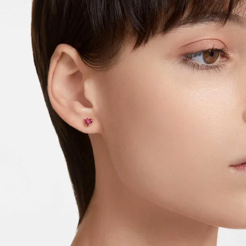 Vista 4 de Swarovski Chroma Drop Crystal Earrings, Gold Tone Finish, Rhodium Finish, Latch Back Closure