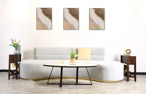 Vista 4 de Mesa auxiliar estrecha para silla, mesa auxiliar reclinable sólida con cajón, mesita de noche delgada para sala de estar y dormitorio