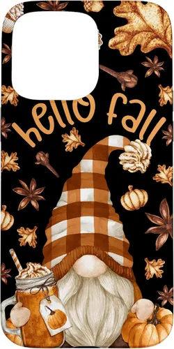 Vista 31 de Pumpkin Spice Coffee Hello Fall Funny Thanksgiving Gnome Case for iPhone 16