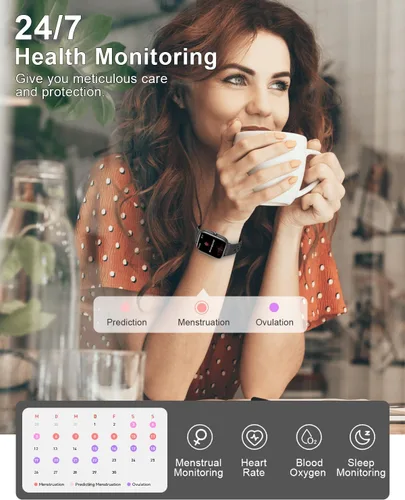 Vista 4 de Relojes inteligentes para hombres y mujeres Fitness: reloj de seguimiento de fitness con llamada Bluetooth 24/7, frecuencia cardíaca SpO2, monitor