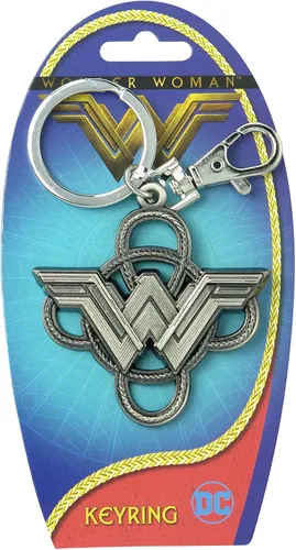 Vista 2 de DC Comics Llavero con logotipo de Wonder Woman con lazo de peltre