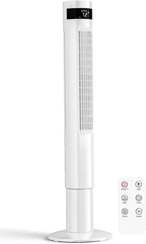 Vista 17 de Antarctic Star Ventilador de torre Ventilador oscilante de 85°, enfriamiento silencioso, temporizador de 12 horas, control remoto, sin aspas