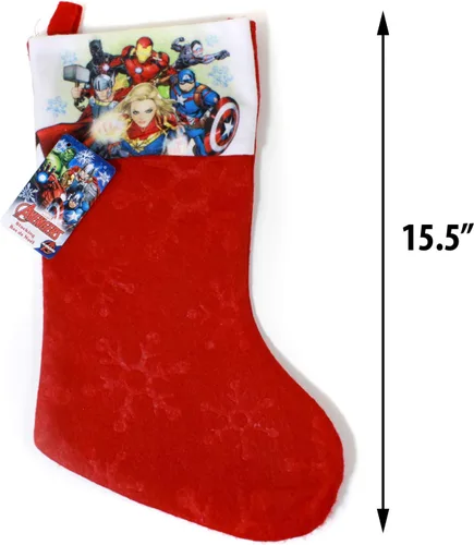 Vista 4 de Ruz calcetín de fieltro navideño de Los Vengadores para niños, decoración del hogar