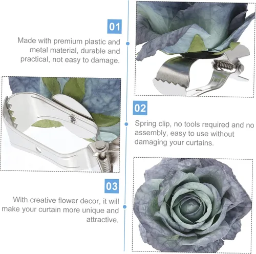 Vista 2 de ARTIBETTER 4 alzapaños modernos y simples para cortina, diseño de flores, hebillas de cortina para decoración del hogar, diseño floral