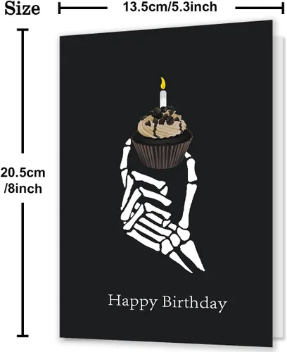 Vista 2 de Ziwen Tarjeta de Cupcake de Cumpleaños Grosera, Regalos Divertidos del Día Gótico para Ella y Él, Tarjeta de Feliz Cumpleaños para Hombres
