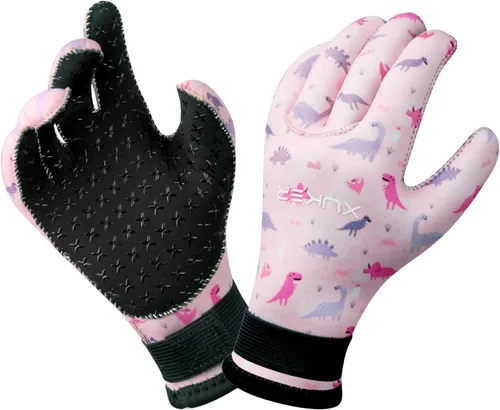 Vista 7 de XUKER Guantes de neopreno para niños de 0.118 pulgadas (0.118 in), calor térmico para buceo, buceo, esnórquel, kayak y natación, guantes de deportes
